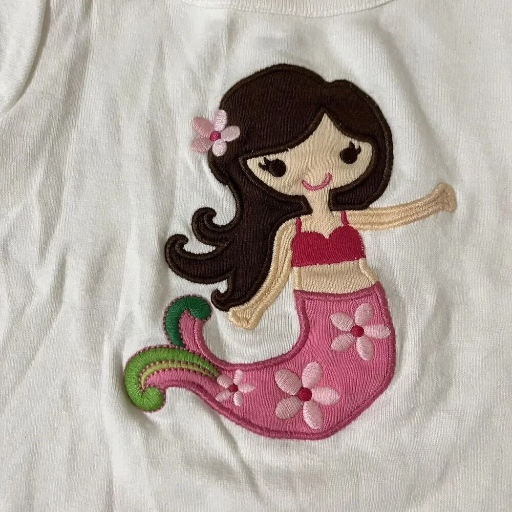 Gymboree Mermaid Top and Floral Shorts Set Girls Size 3-6 Months